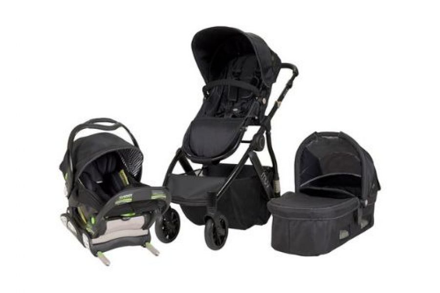 BabyTrend - Reis Stroller Arctic Silver Mystic Black & Kussen Infant Car Seat Mystic Black